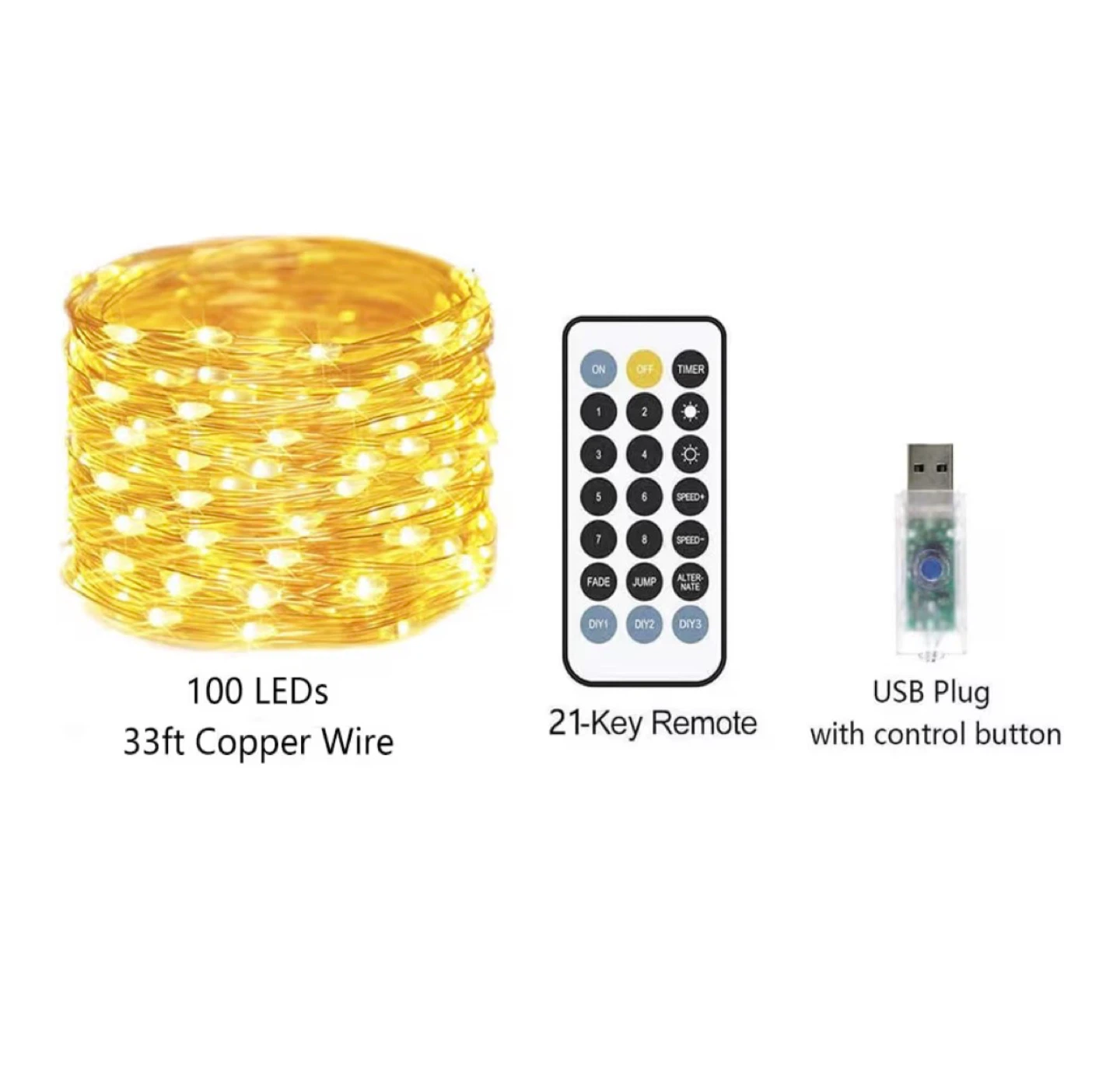 100 LED String Lights - 33ft Copper Wire - photo 5