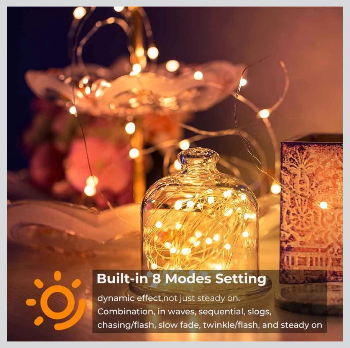 100 LED String Lights - 33ft Copper Wire - photo 3
