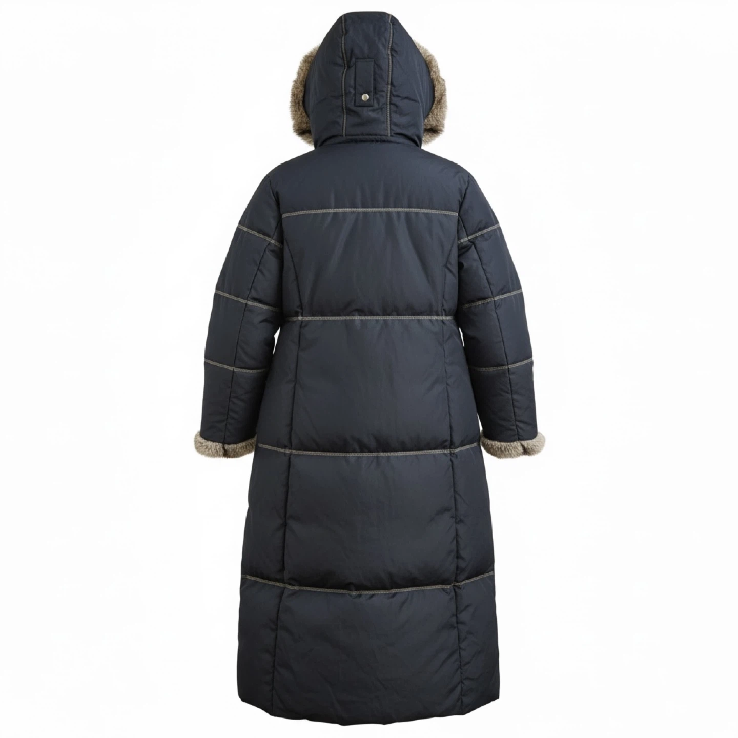 Platinum Faux Fur Hooded Puffer Coat - Size M - photo 2