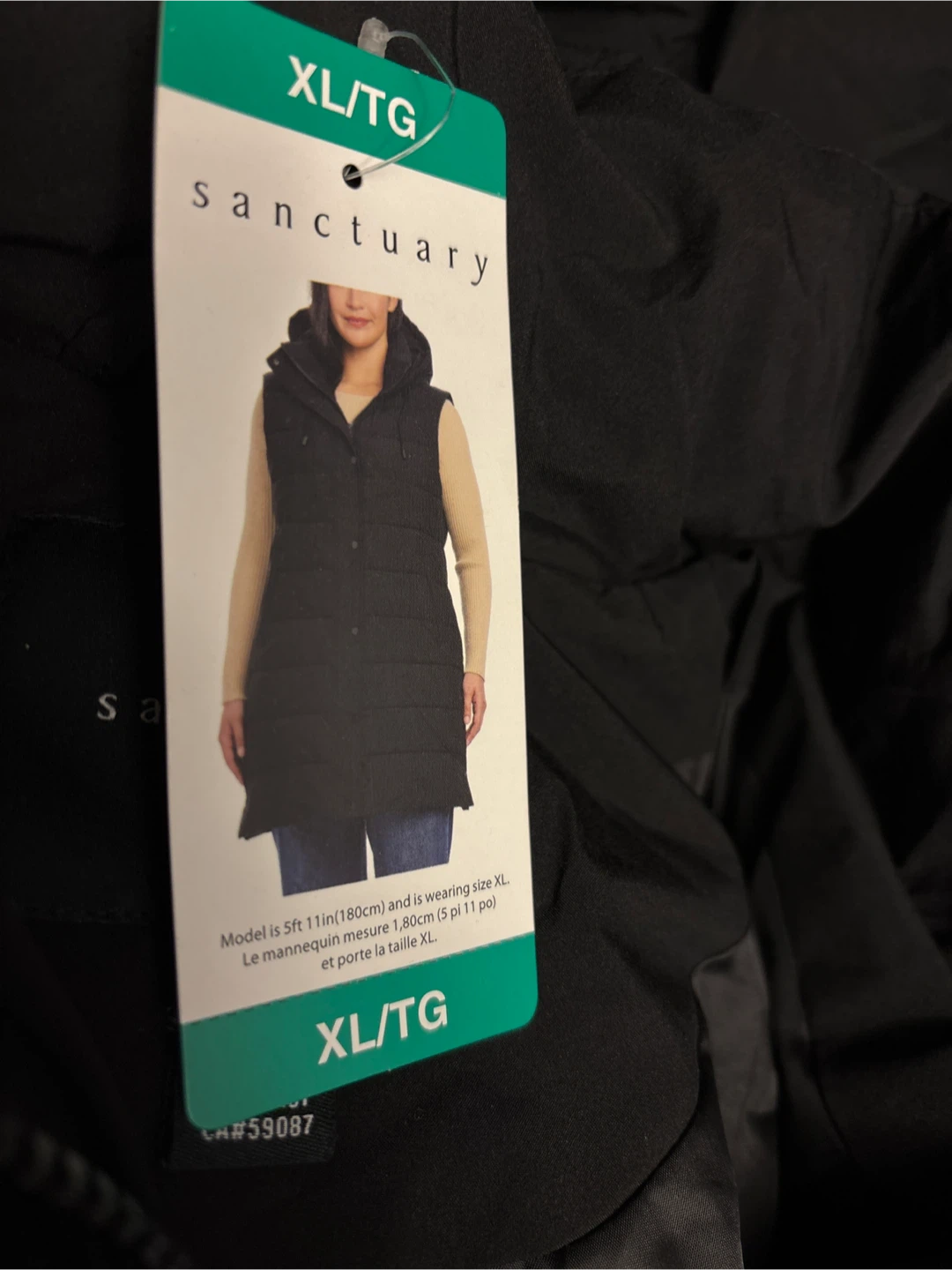 Sanctuary Women's Puffer long Vest XL/TG Black - photo 2
