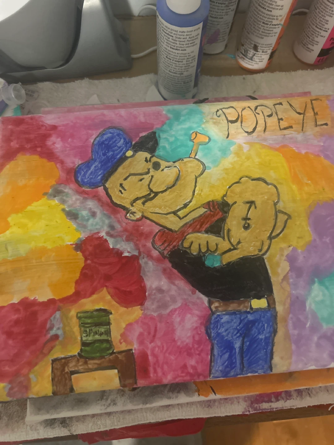Popeye Wooden Art Sign