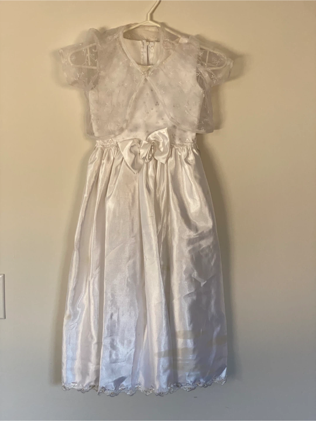 White Flower Girl Dress with Bolero