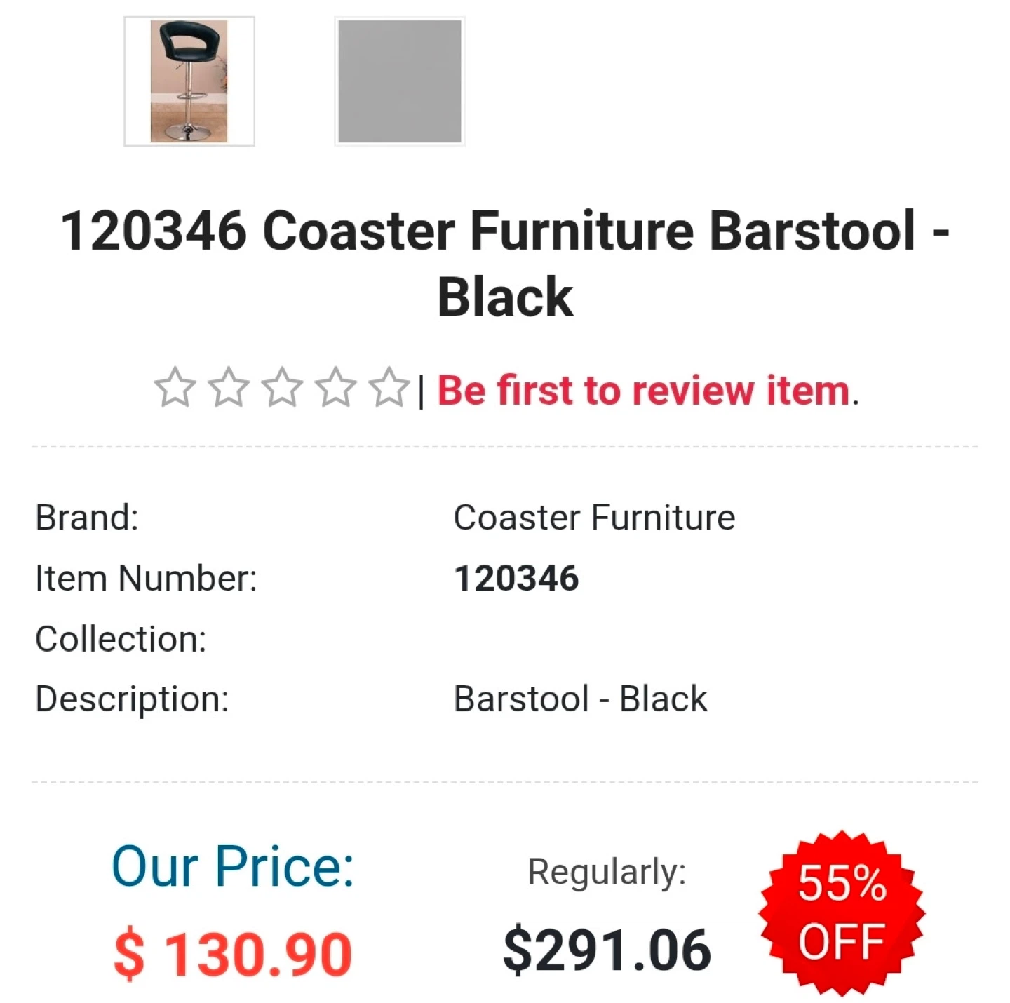 Set of 2 Bar Stool - gray new in box - photo 2