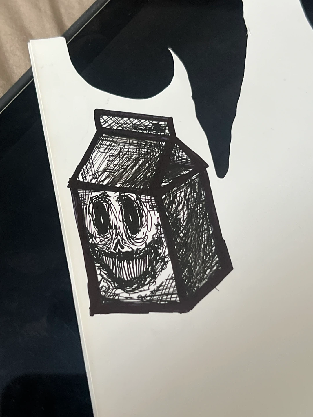 Evil Milk Carton drawing sticker