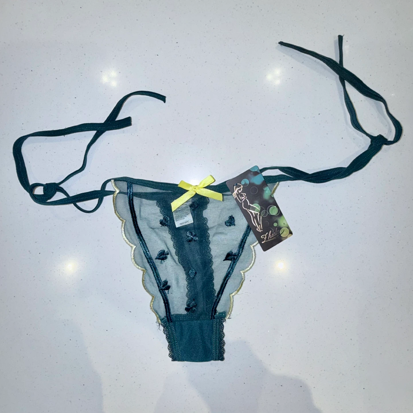 NEW Sheer Mesh Tie Strap Thong - Medium - photo 2