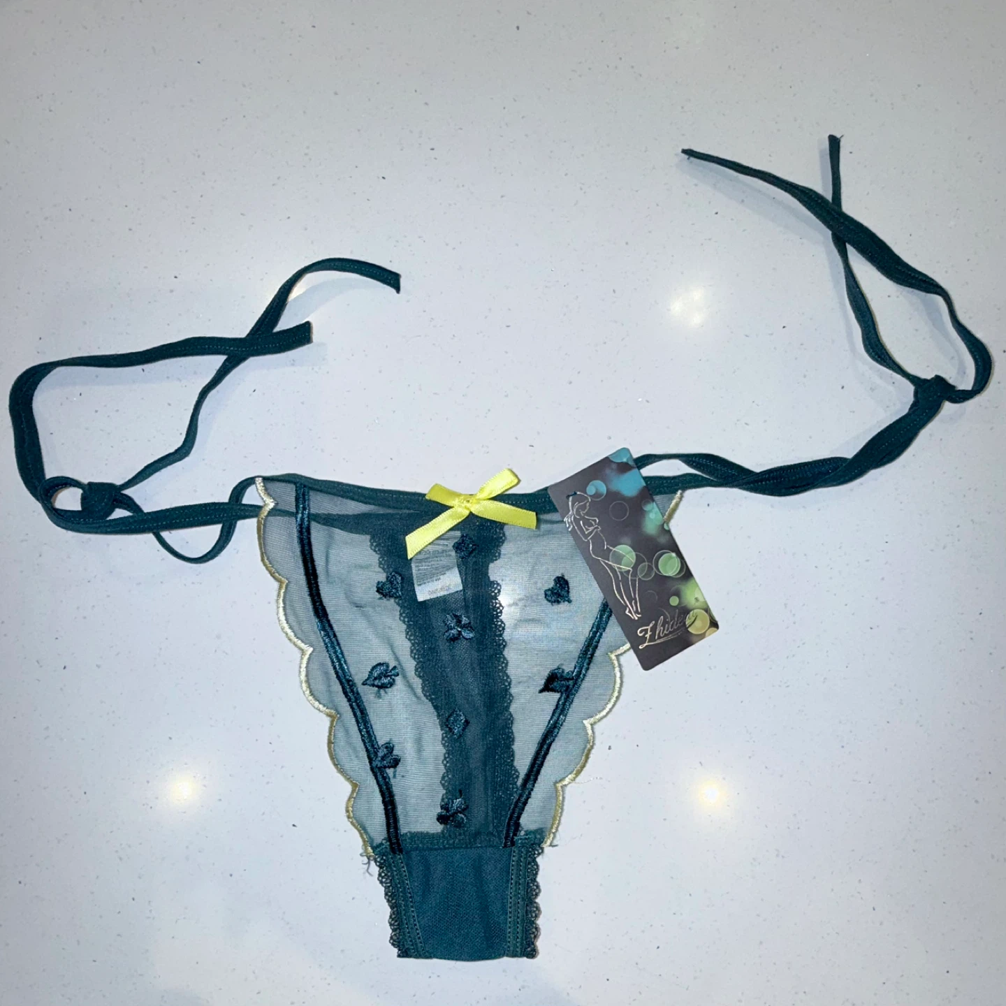 NEW Sheer Mesh Tie Strap Thong - Medium - photo 3