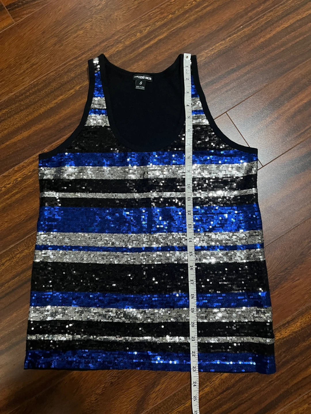 Ecko Unlimited women’s small sequin tank, blue silver black - photo 5