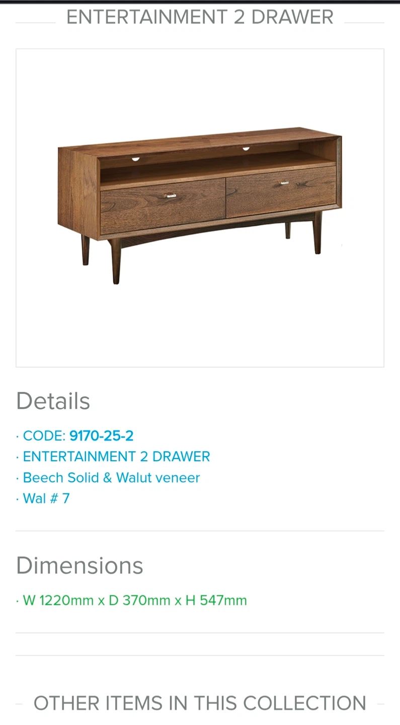 2 Drawer Entertainment Unit new in box