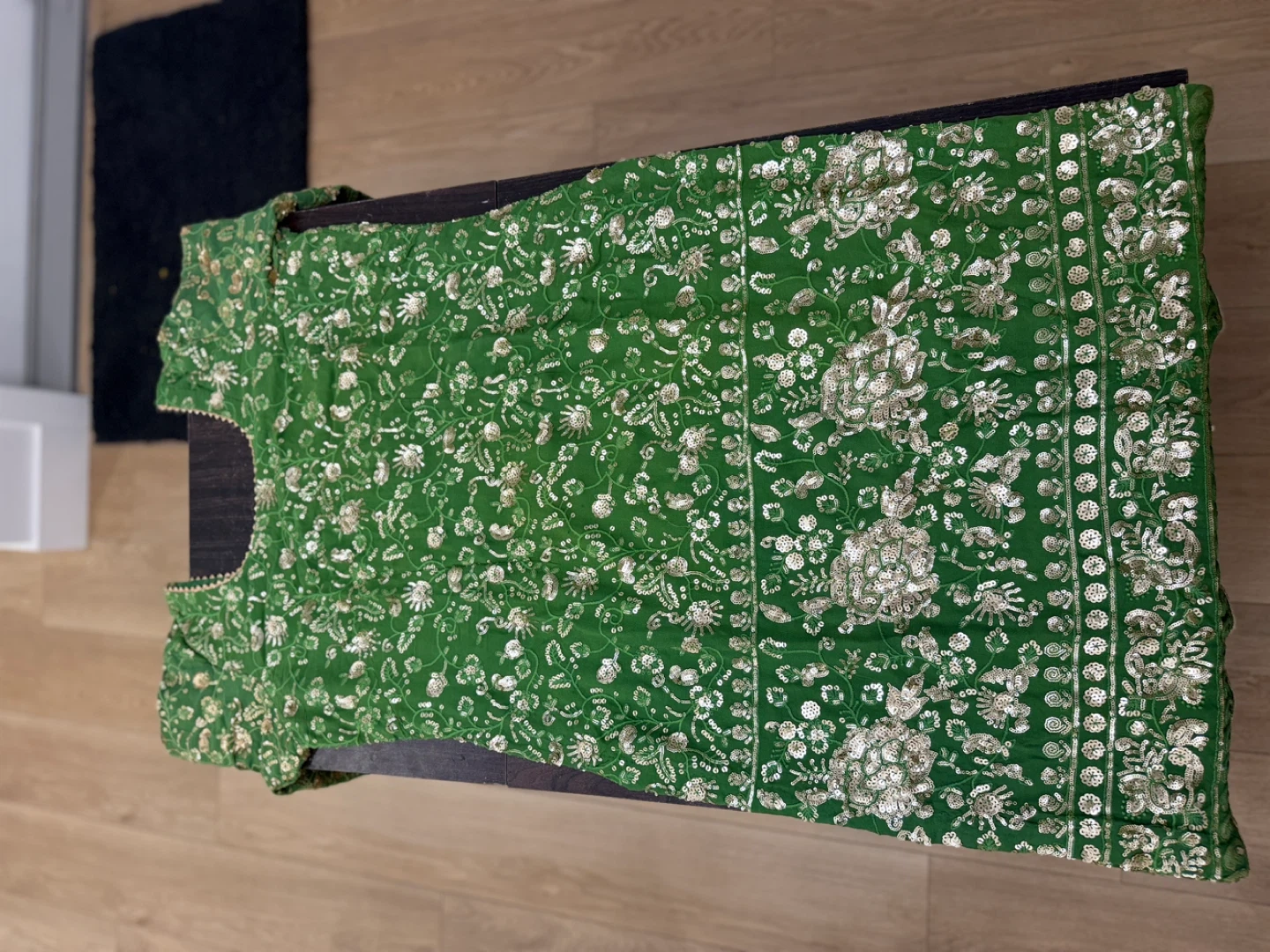 Green & Lime Green Sequin Embroidered Punjabi Gharara Suit - photo 3