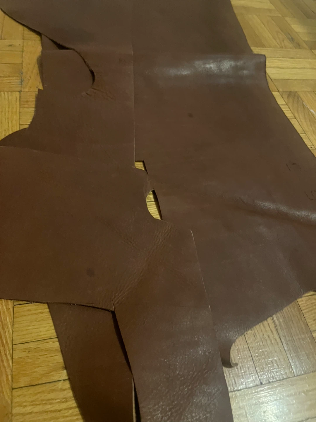 Brown and Burgundy Leather HIDES  Scraps - photo 2