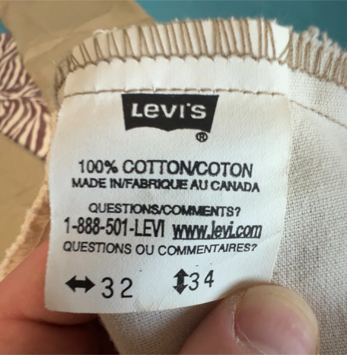 Levi's Khaki Cotton Pants - Size 32x34 - photo 4