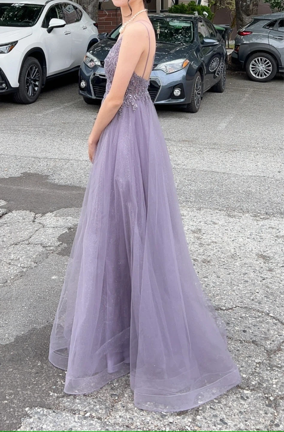Purple Tulle Gown with Beaded Bodice - photo 4