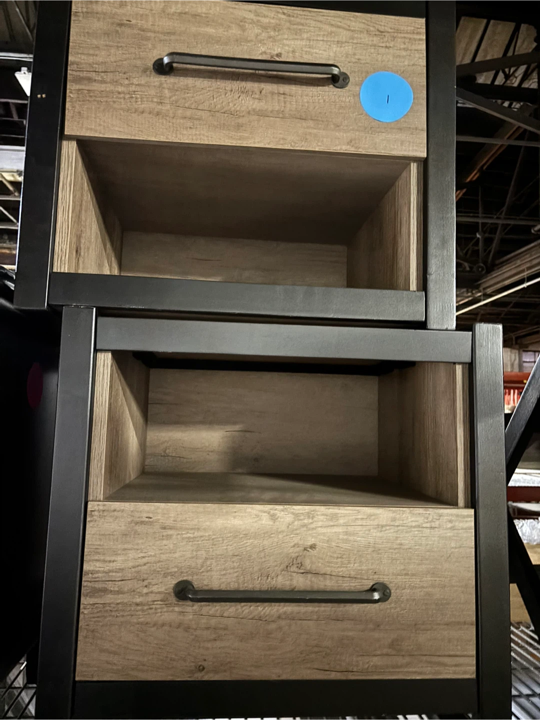 Industrial Style Nightstand with Drawer 2piece set