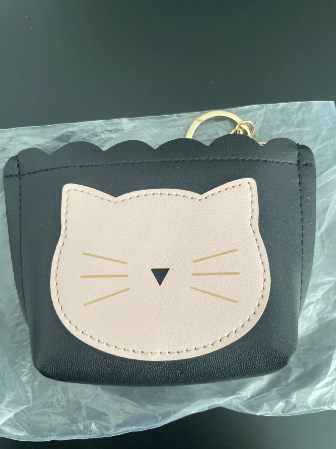 Black Cat Coin Pouch with Keychain