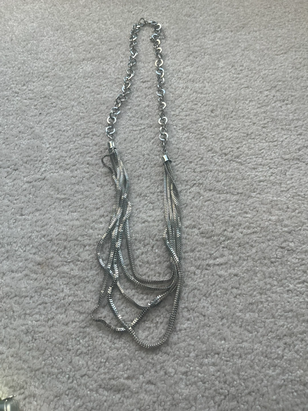 Silver Multi-Strand Waterfall Necklace