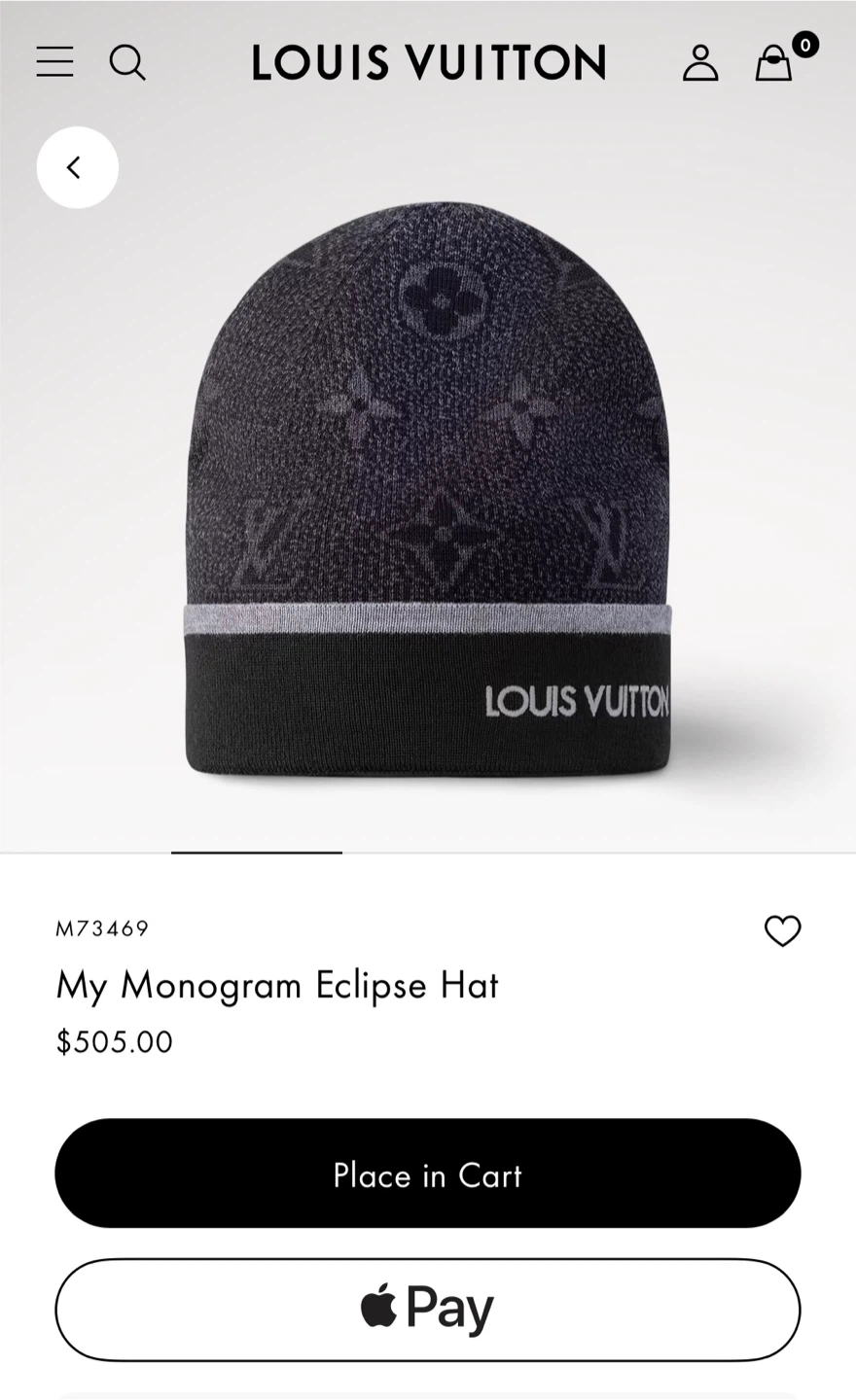 Louis Vuitton My Monogram Eclipse Hat