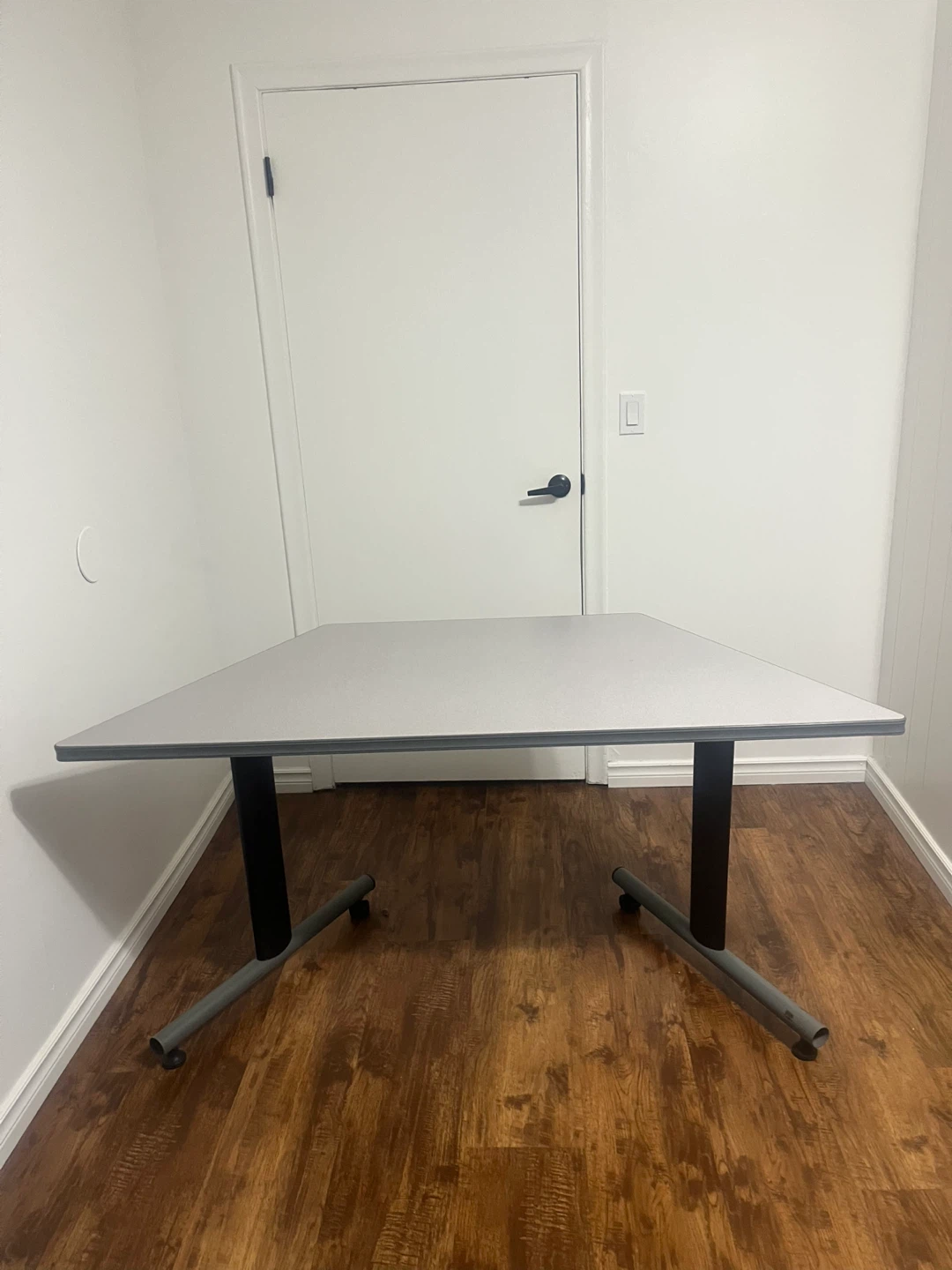 Grey Table with Black Frame