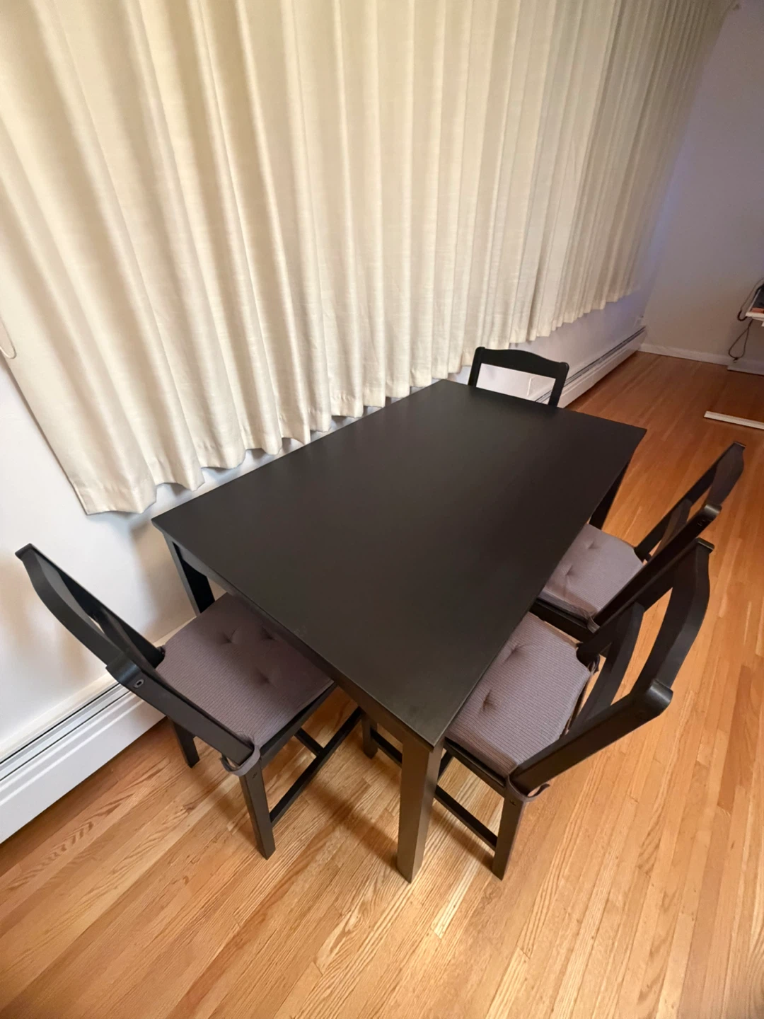 Black Dining Table with 4 Chairs