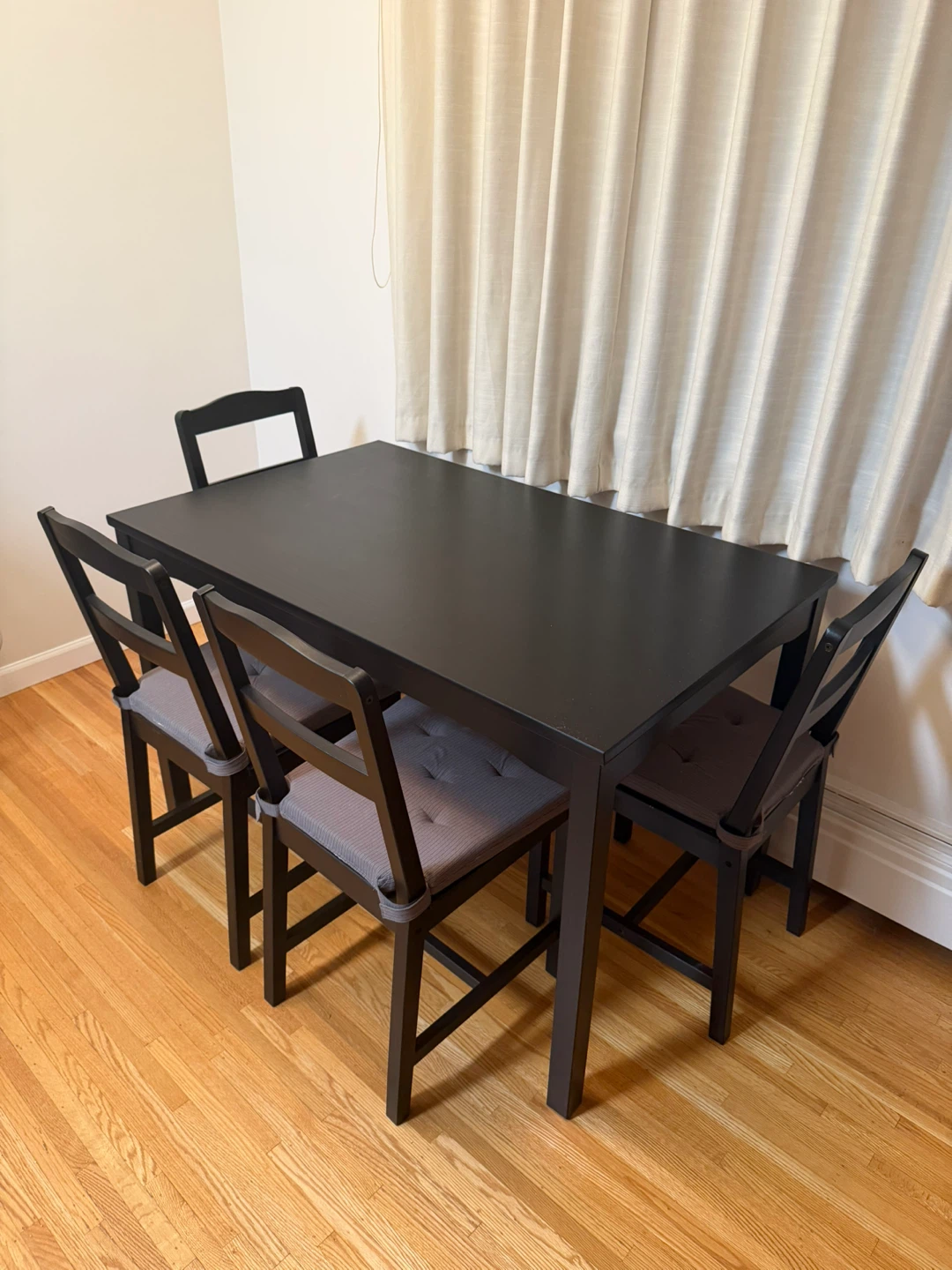 Black Dining Table with 4 Chairs - photo 4