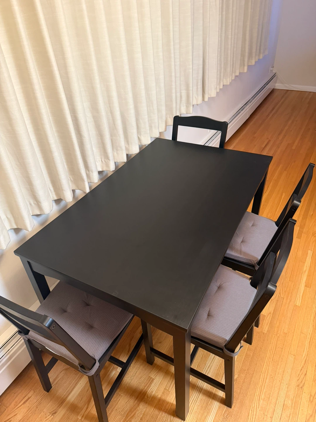 Black Dining Table with 4 Chairs - photo 2