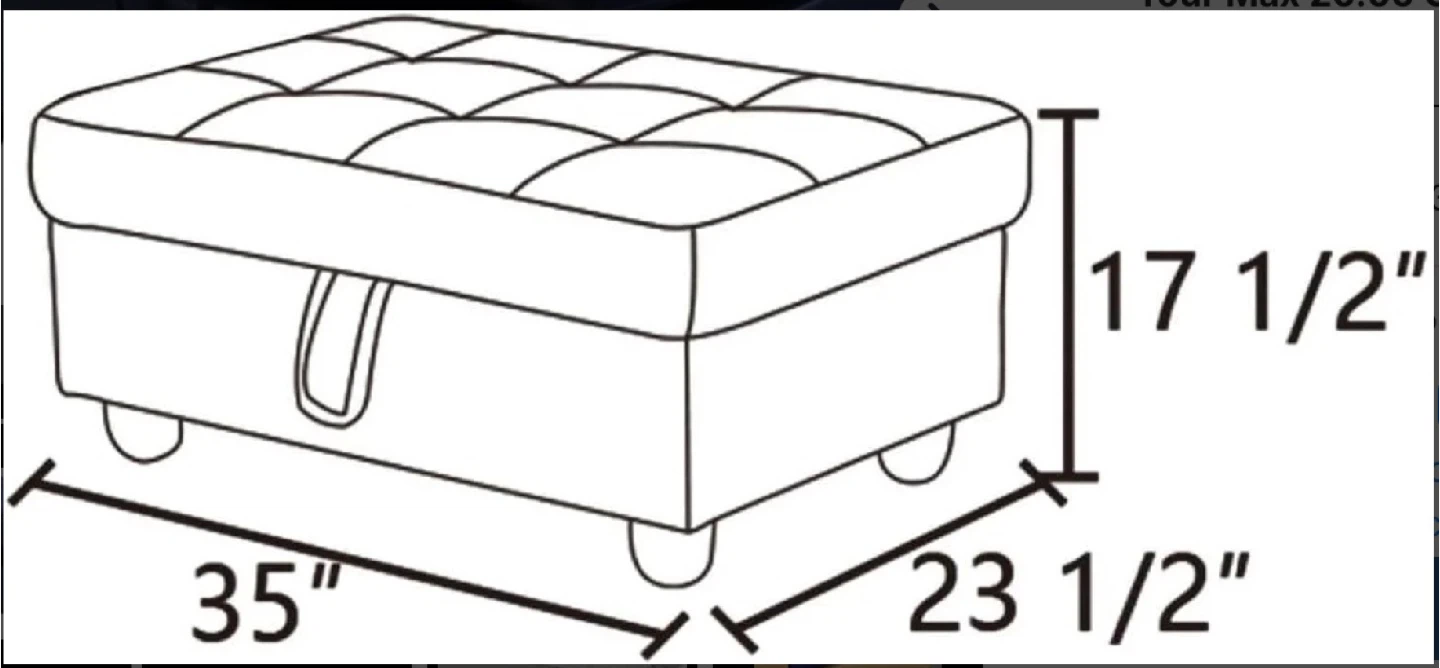 Blue Tufted Storage Ottoman - photo 4