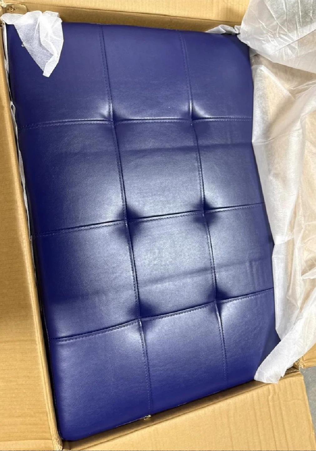 Blue Tufted Storage Ottoman - photo 3