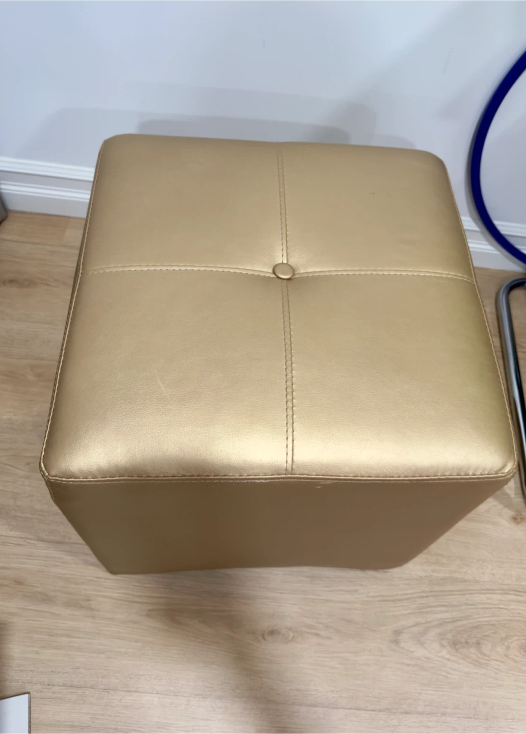 Red Fabric, golden and silver Ottoman