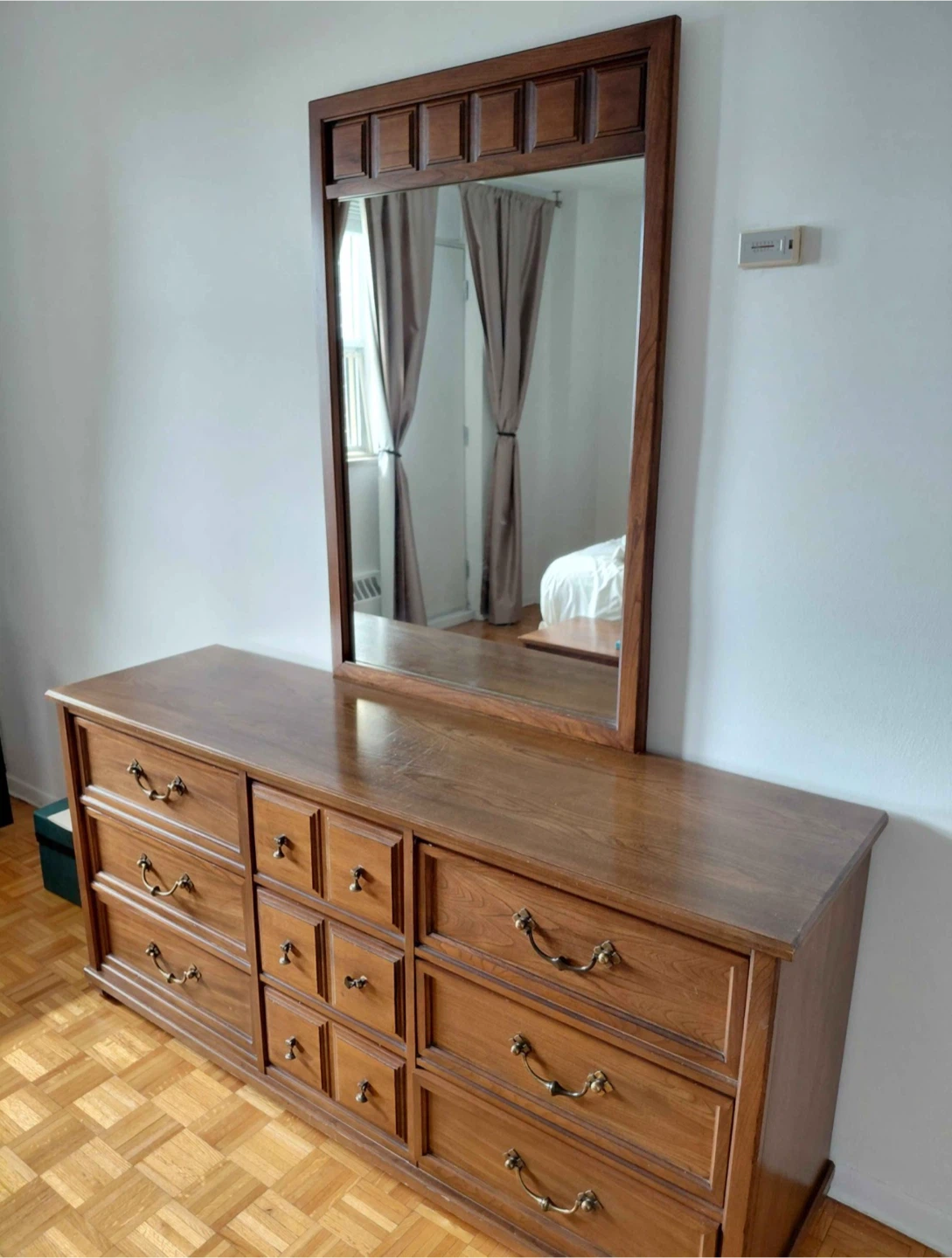Solid Wood Dresser with Mirror