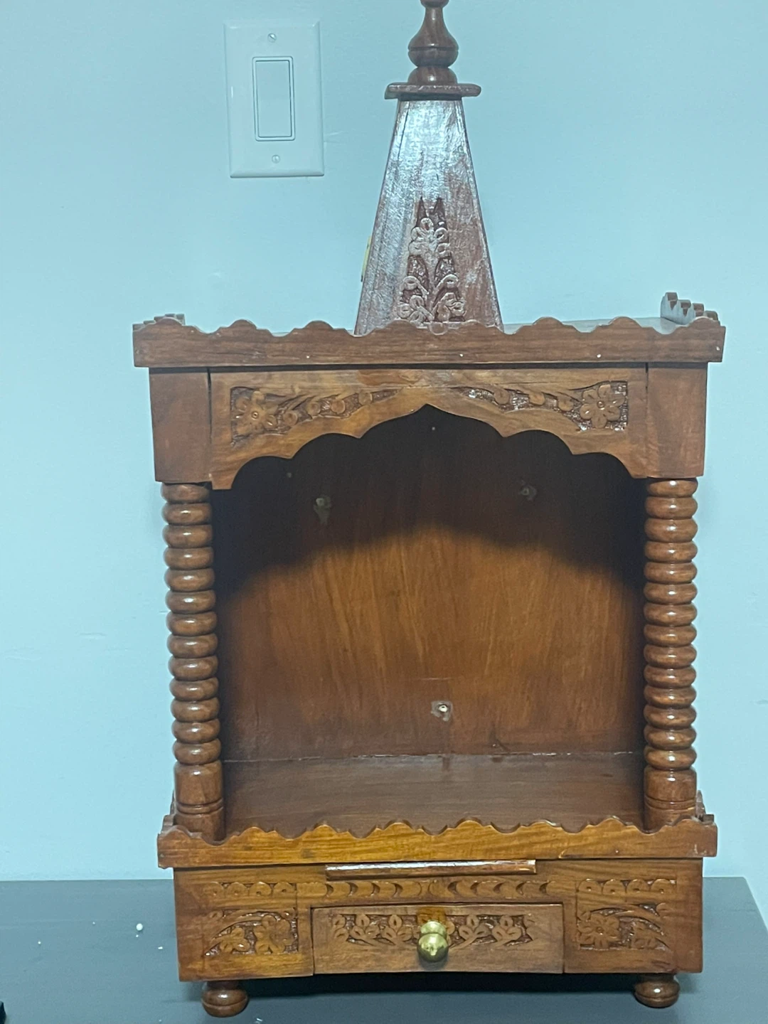 Wooden Pooja Mandir Temple Shelf