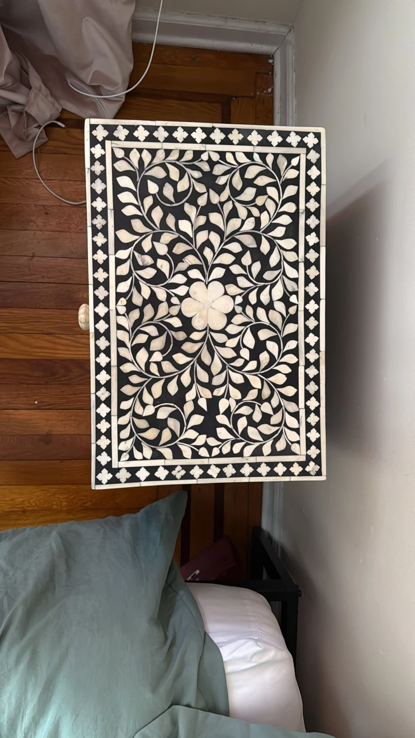Bone Inlay Nightstand Floral Design - photo 3