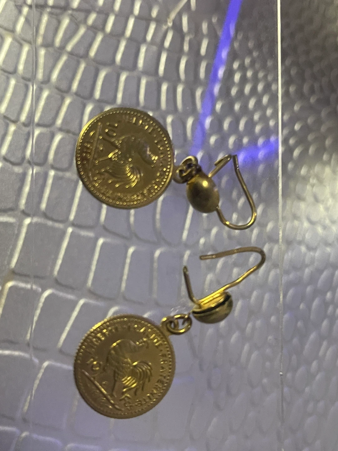 Stainless steel Gold Coin Earrings - photo 2