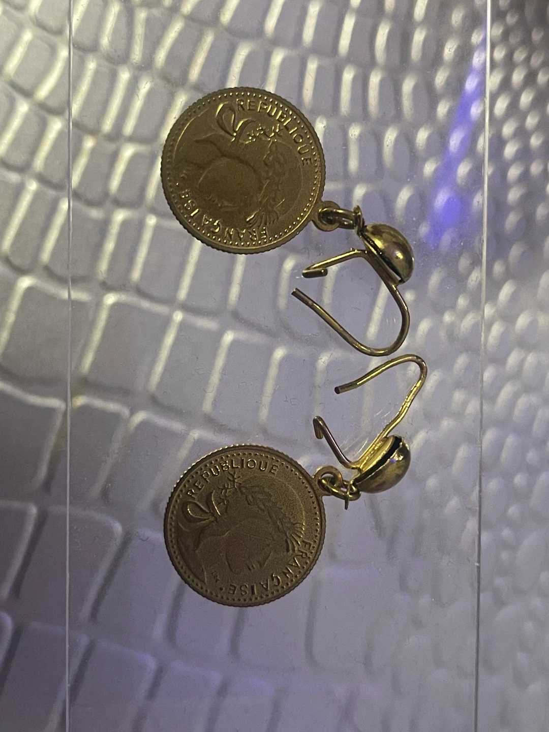 Stainless steel Gold Coin Earrings