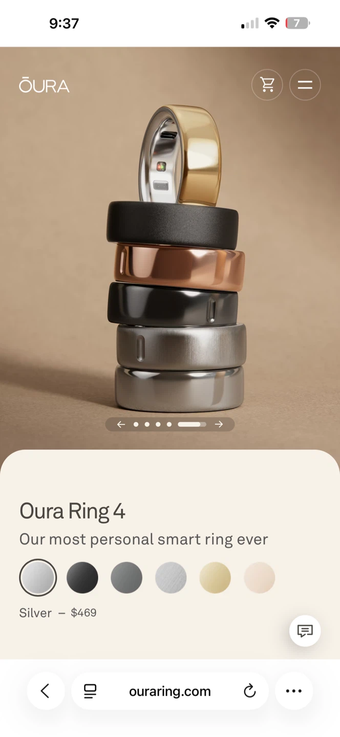 Oura Ring Silver for sale - photo 4