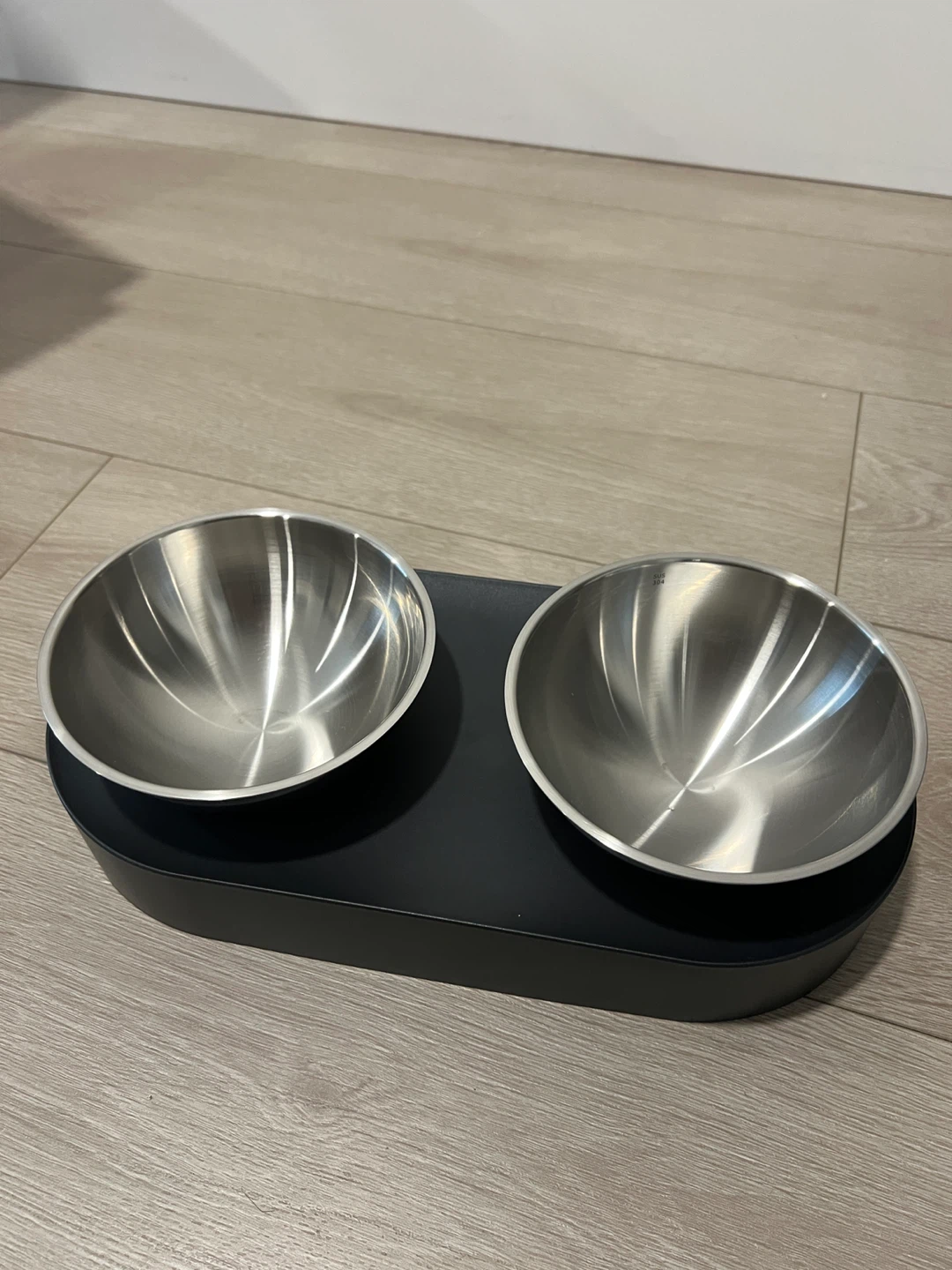 Stainless Steel Pet Bowls with Black Stand - photo 2