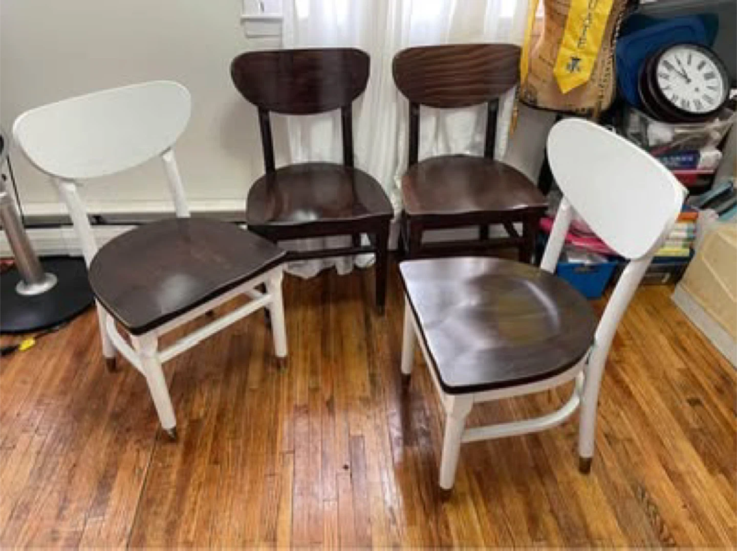 Set of 4 Wooden Dining Chairs