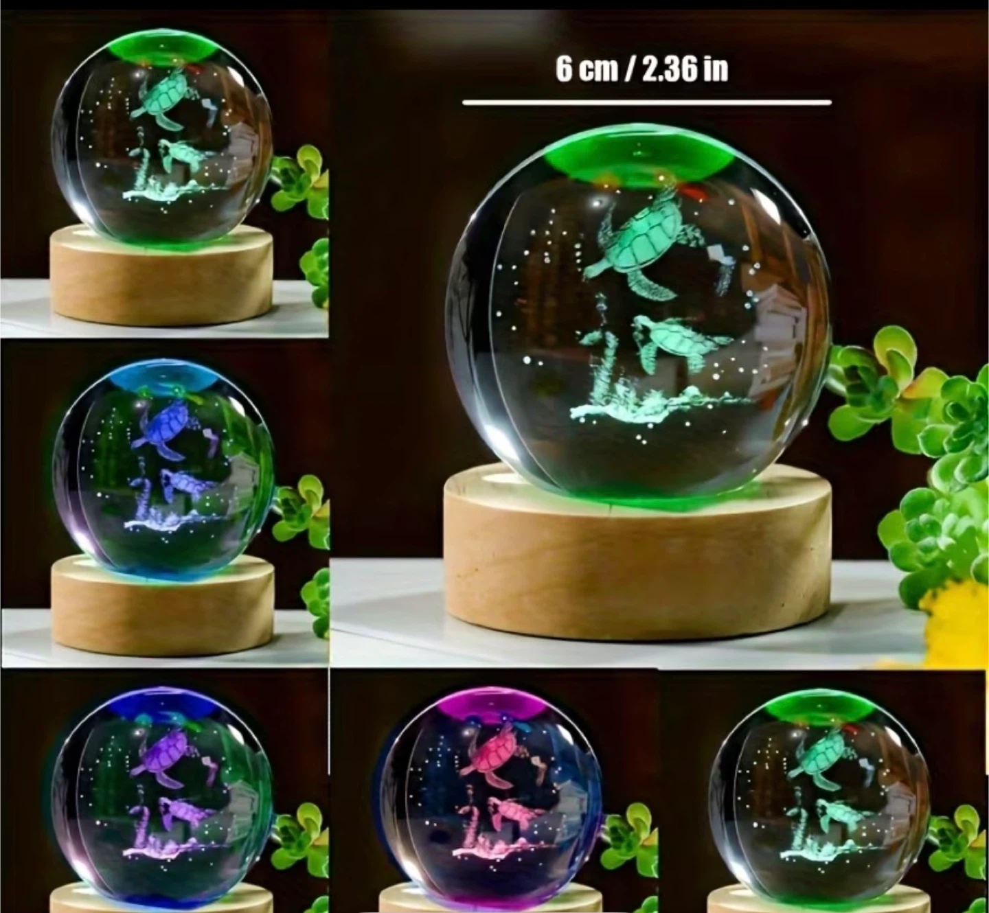 Crystal Ball Turtle Night Light