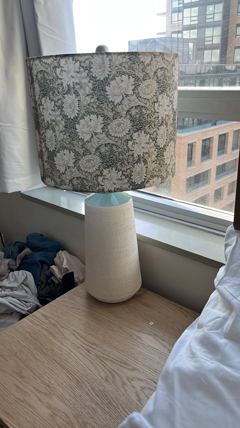 Floral Table Lamp with Textured Base