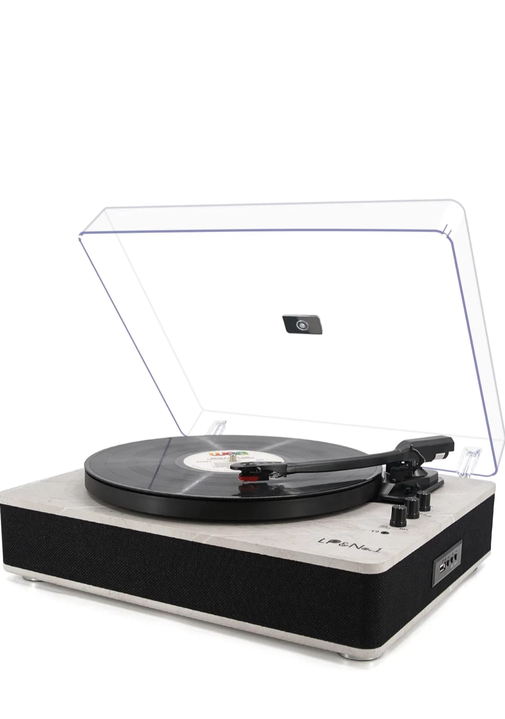 LP&No.1 Turntable Record Player with Built-in Speakers