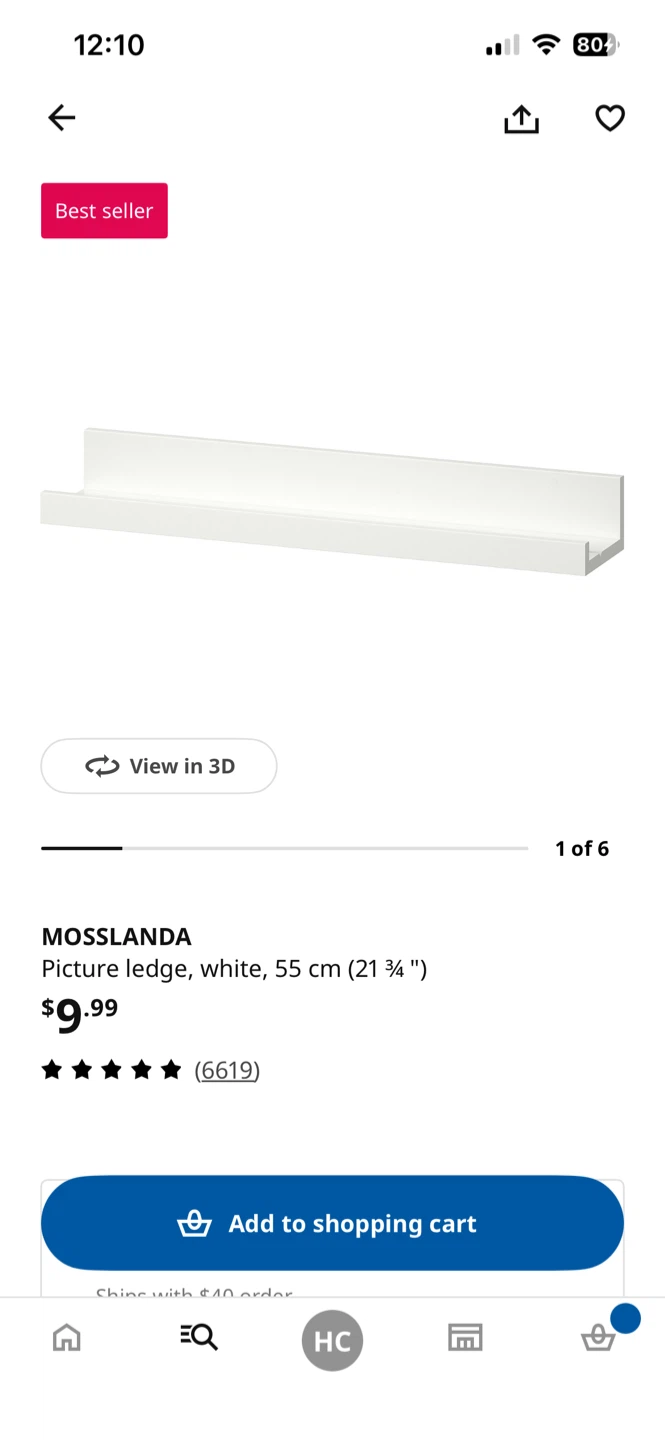 IKEA MOSSLANDA Picture Ledge White 115 cm - photo 2