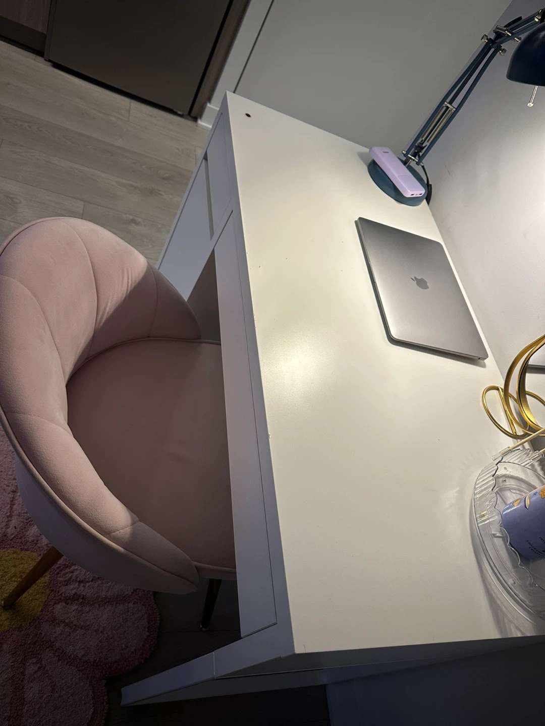 White Desk with Drawer and Storage Unit - photo 3
