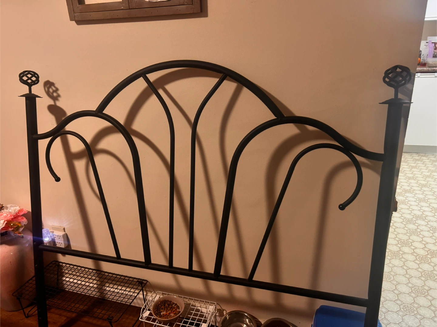 Black Metal Headboard double/full size - photo 2
