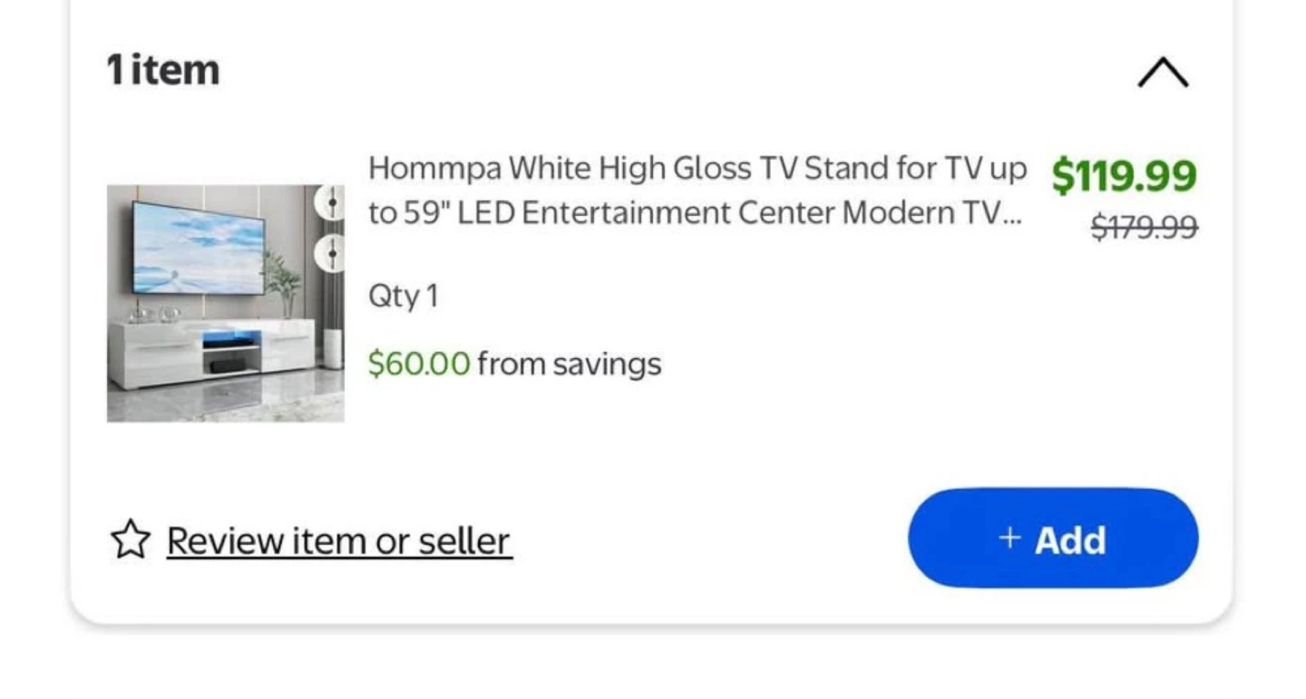 Hommpa White High Gloss TV Stand for TVs up to 59" - photo 5
