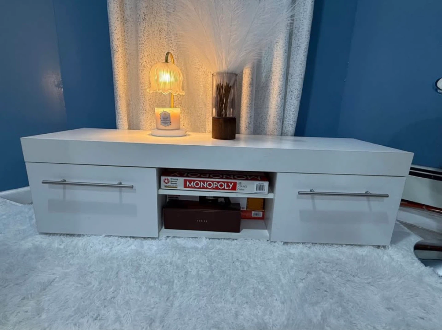 Hommpa White High Gloss TV Stand for TVs up to 59"