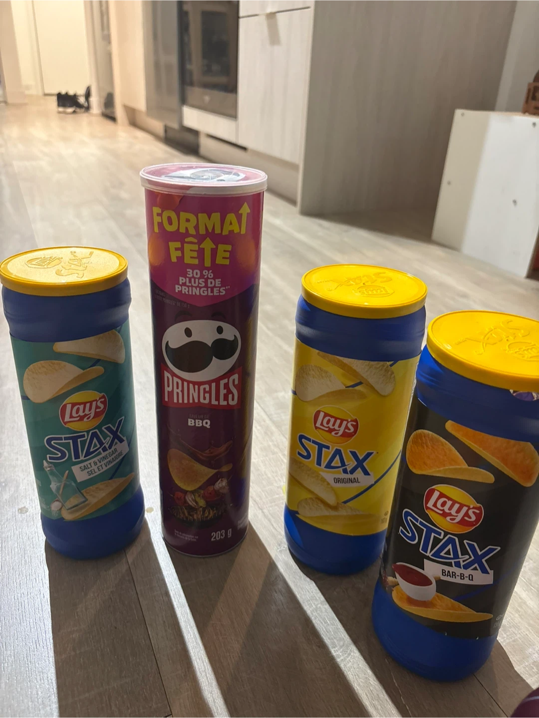 Lay's Stax Chips - 4 Cans (BBQ, Original, Salt & Vinegar)