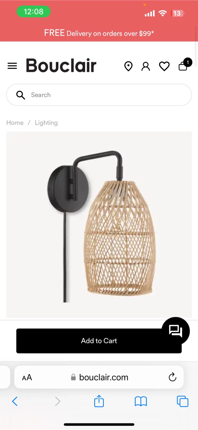 Bouclair Woven Pendant Wall Sconce