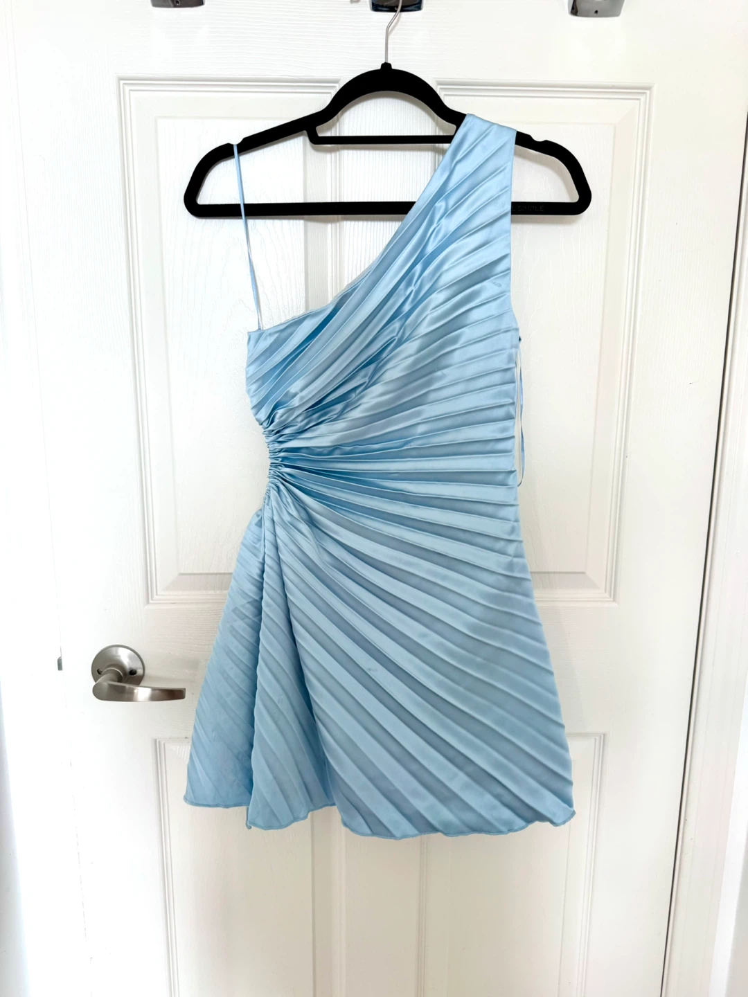 Midnights Pleated Hi Lo Mini Dress