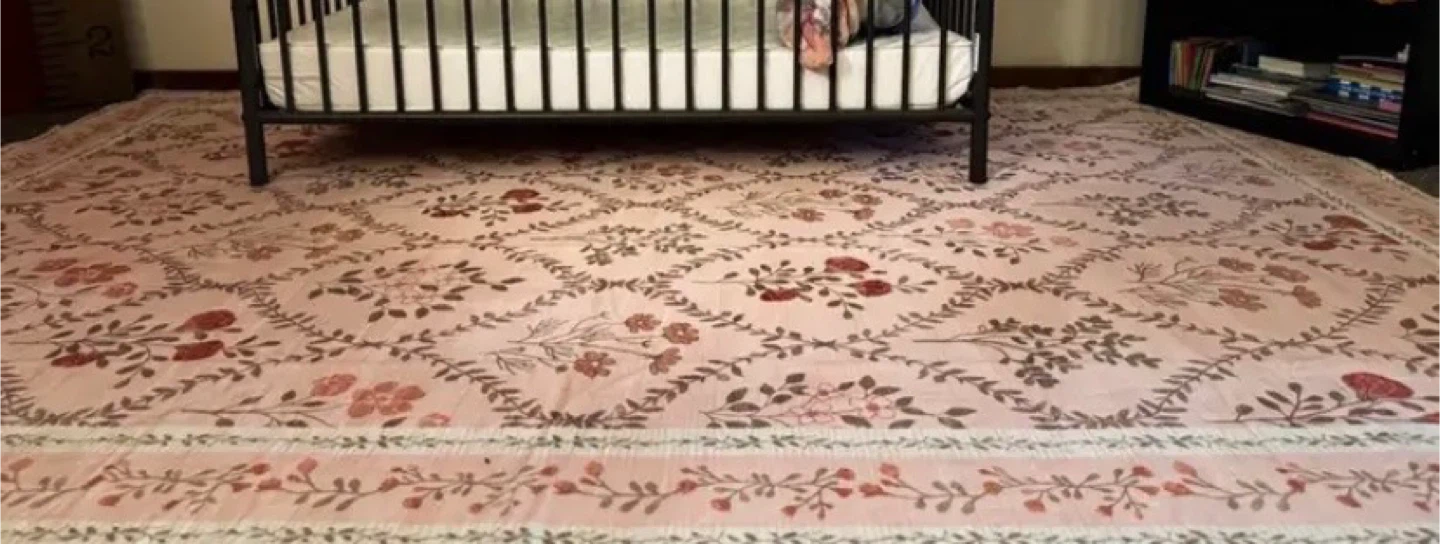 Light Pink Floral Area Rug - photo 2