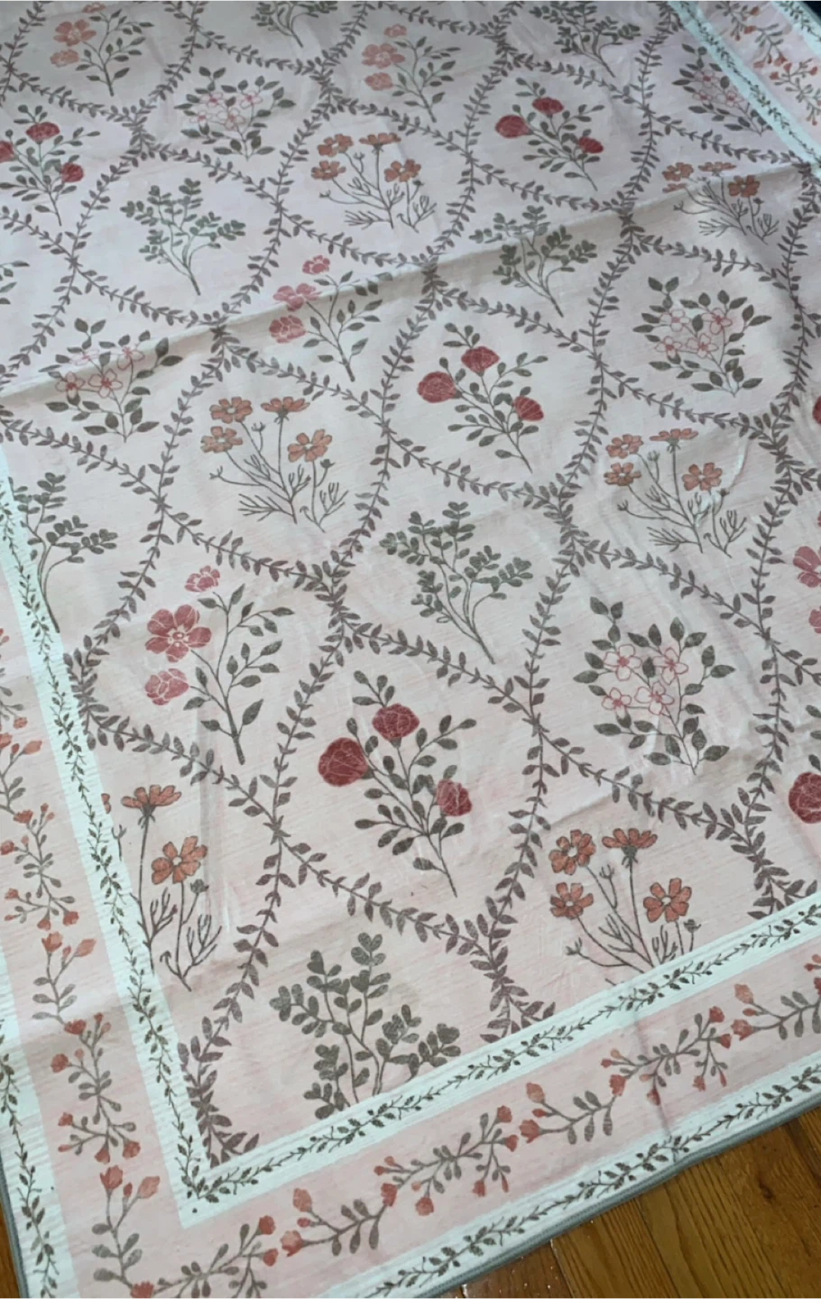 Light Pink Floral Area Rug - photo 4