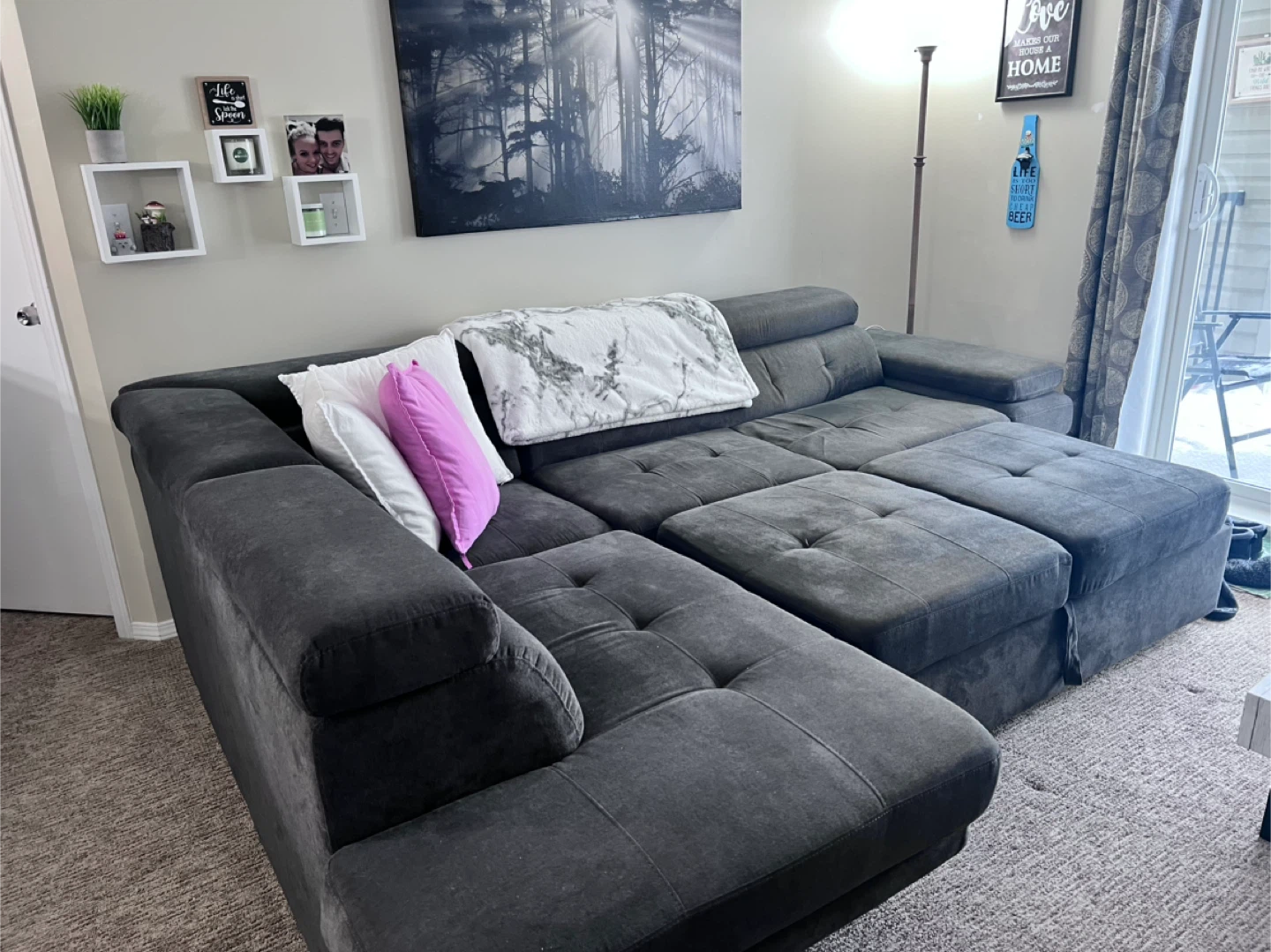 Sectional sofa with double sleeper and storage and usb - photo 3