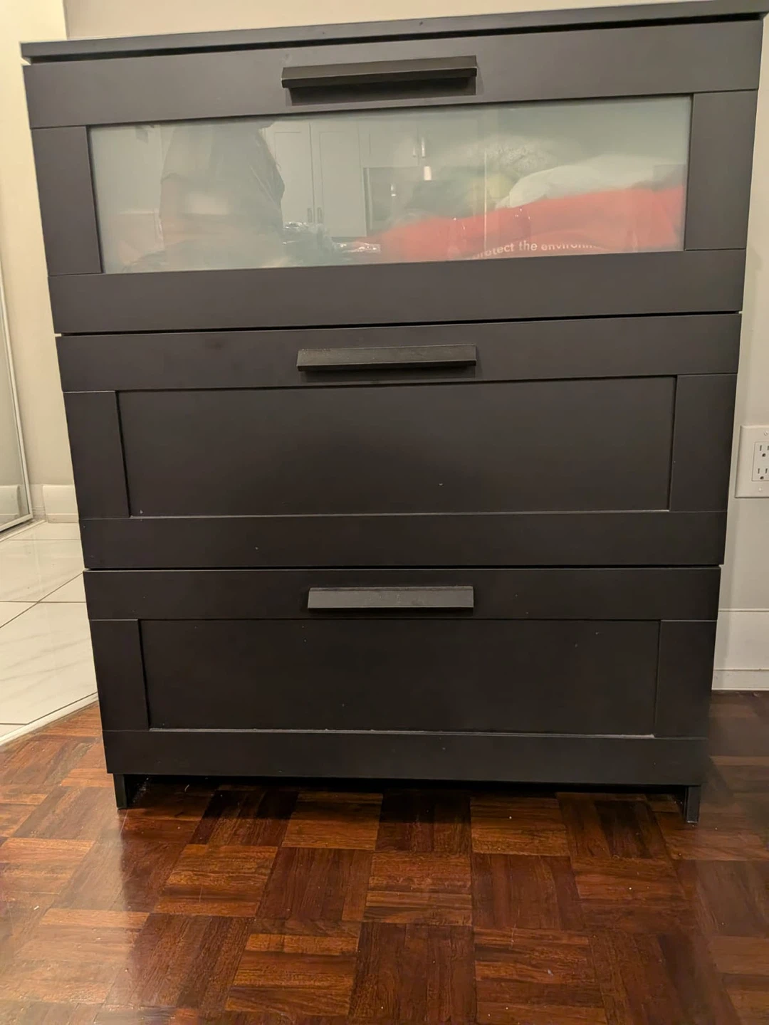 Black 3-Drawer Chest